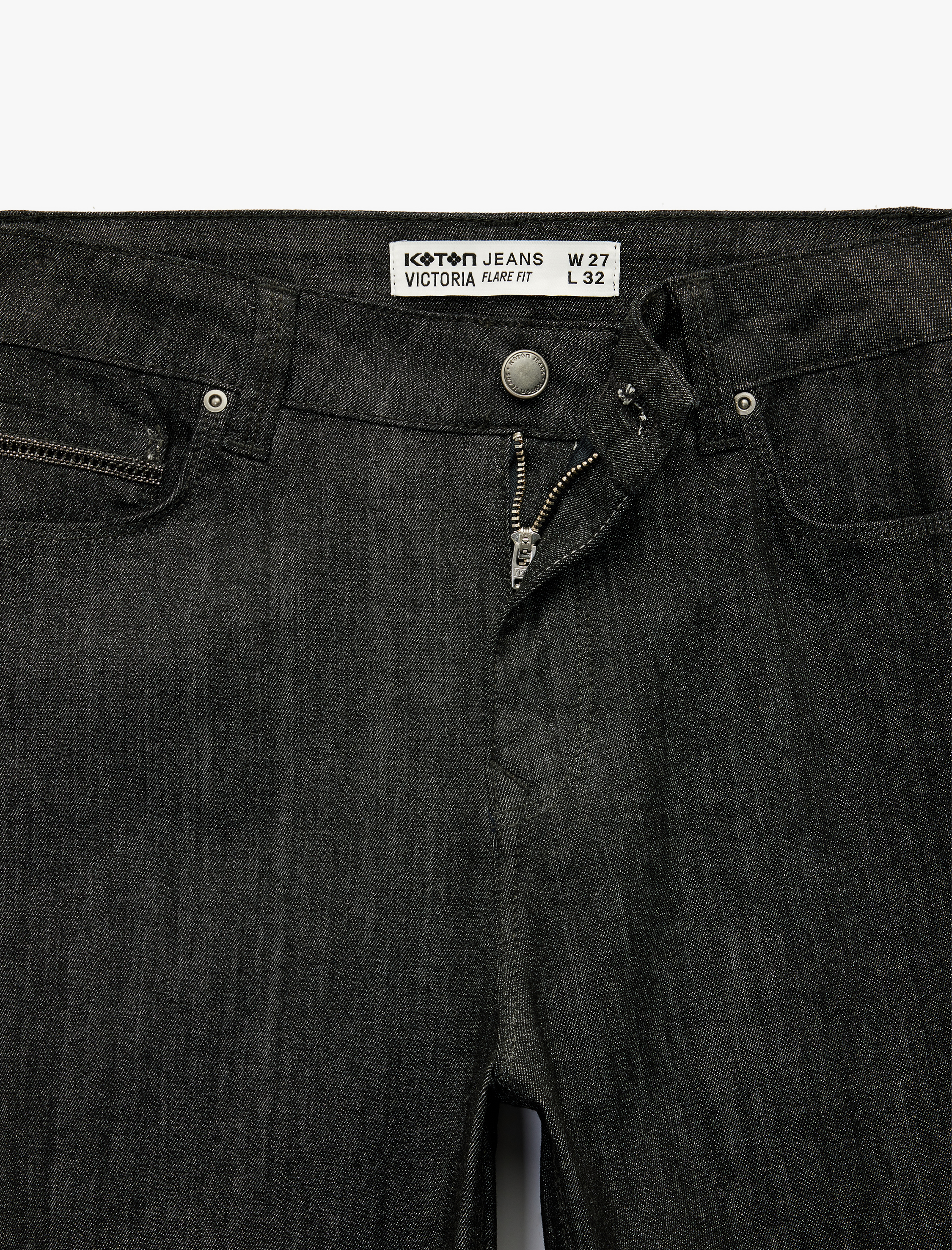   Dar Kalıp Cepli İspanyol Paça Jean Pantolon - Flare Jeans