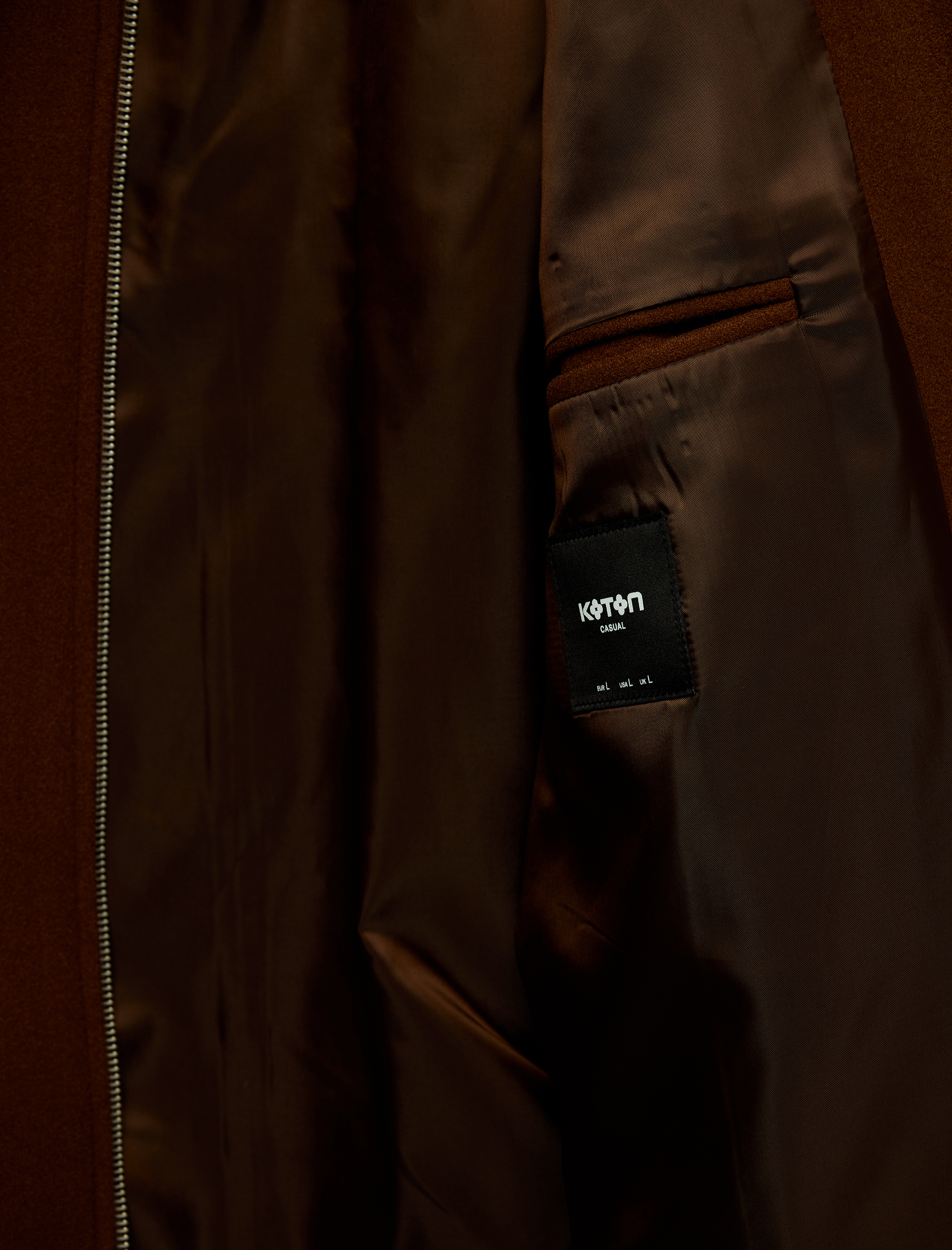   Regular Fit Cepli Gömlek Yaka Fermuarlı Kaşe Ceket