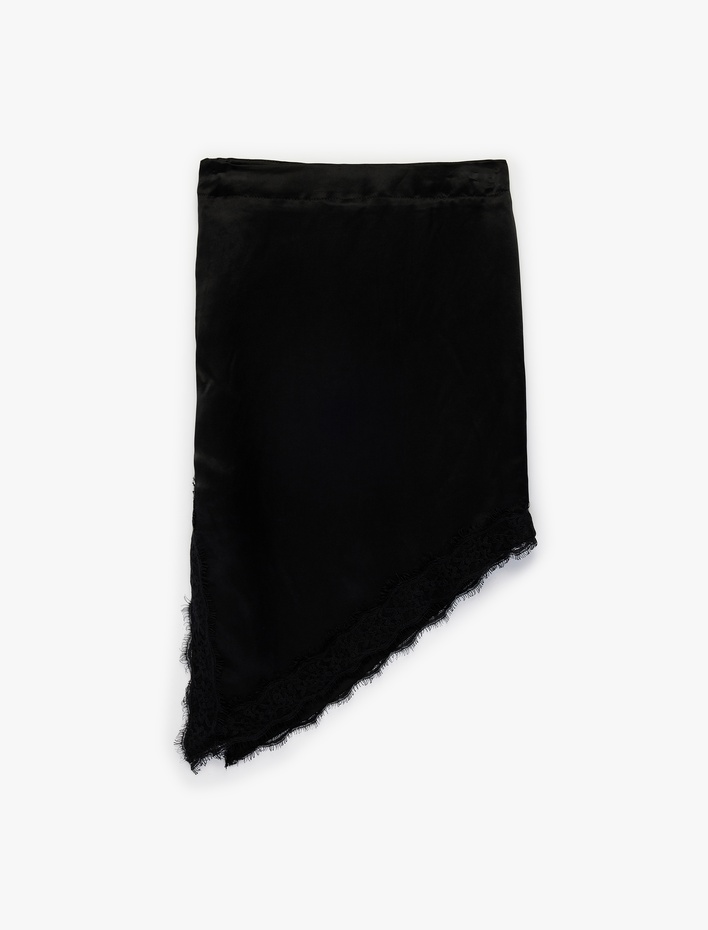 Kız Çocuk Asimetrik Beli Ayarlanabilir Lastikli Viskon Etek