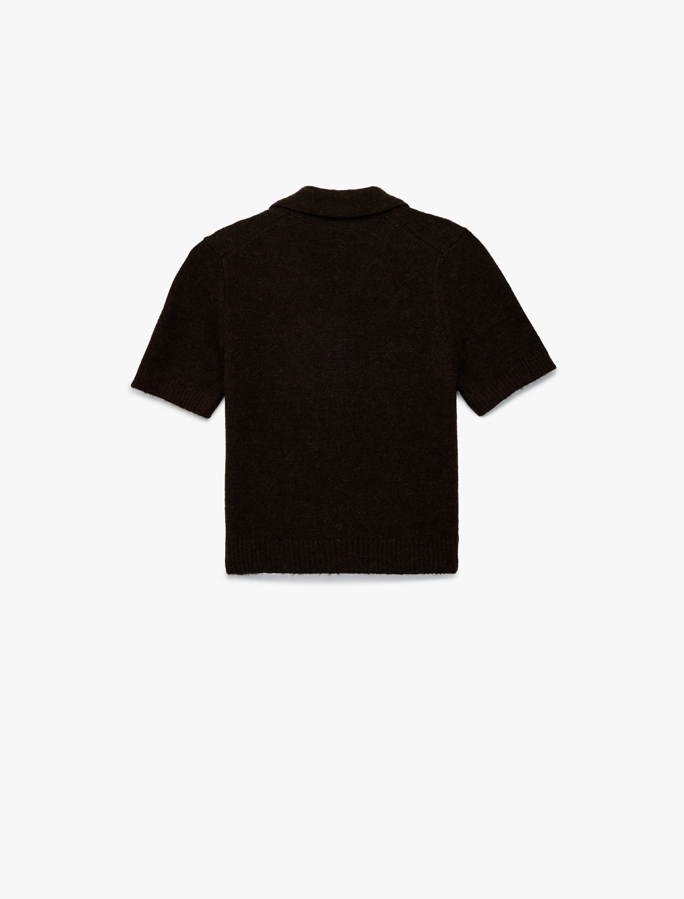   Düğmeli Polo Yaka Kısa Kollu Triko Hırka