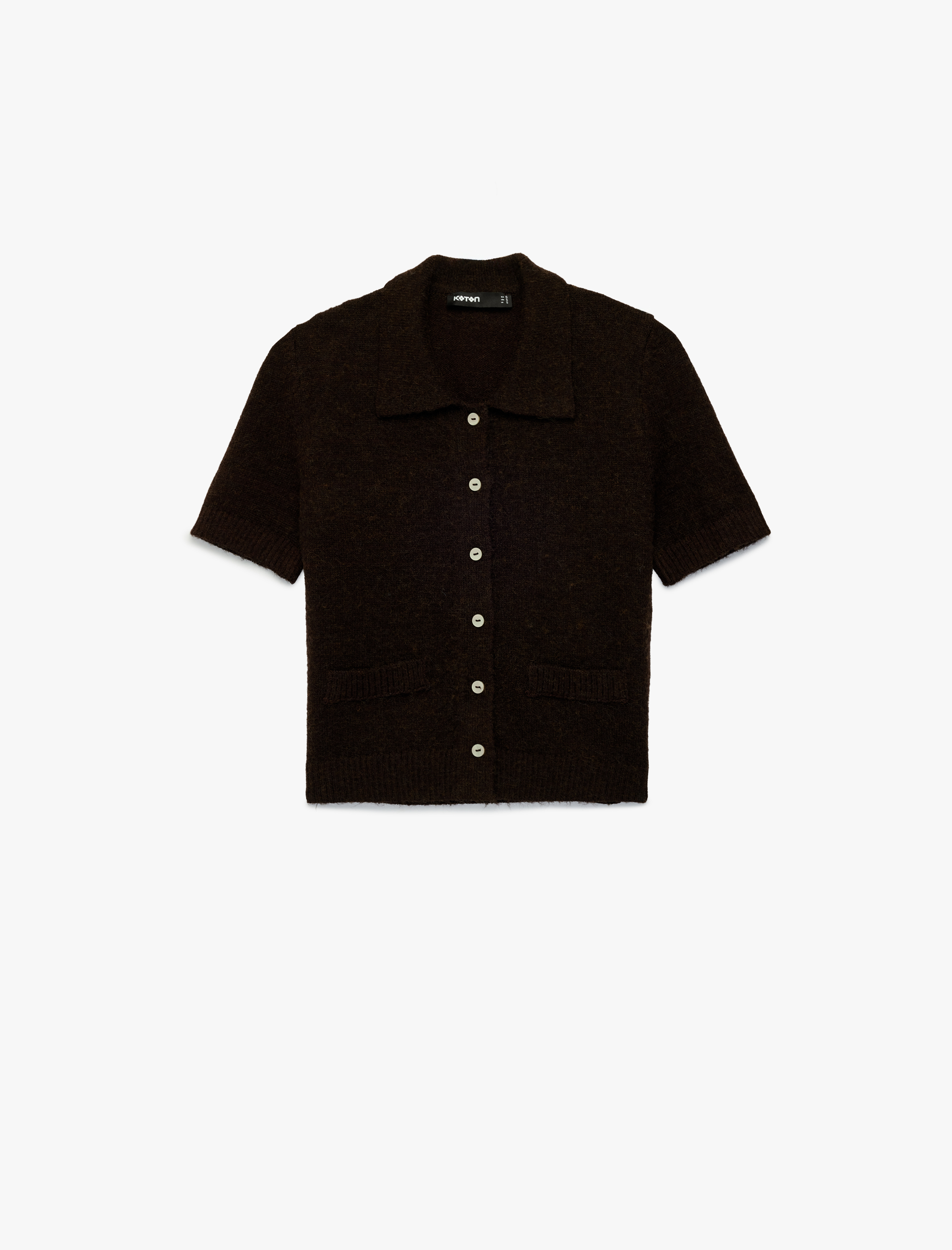   Düğmeli Polo Yaka Kısa Kollu Triko Hırka