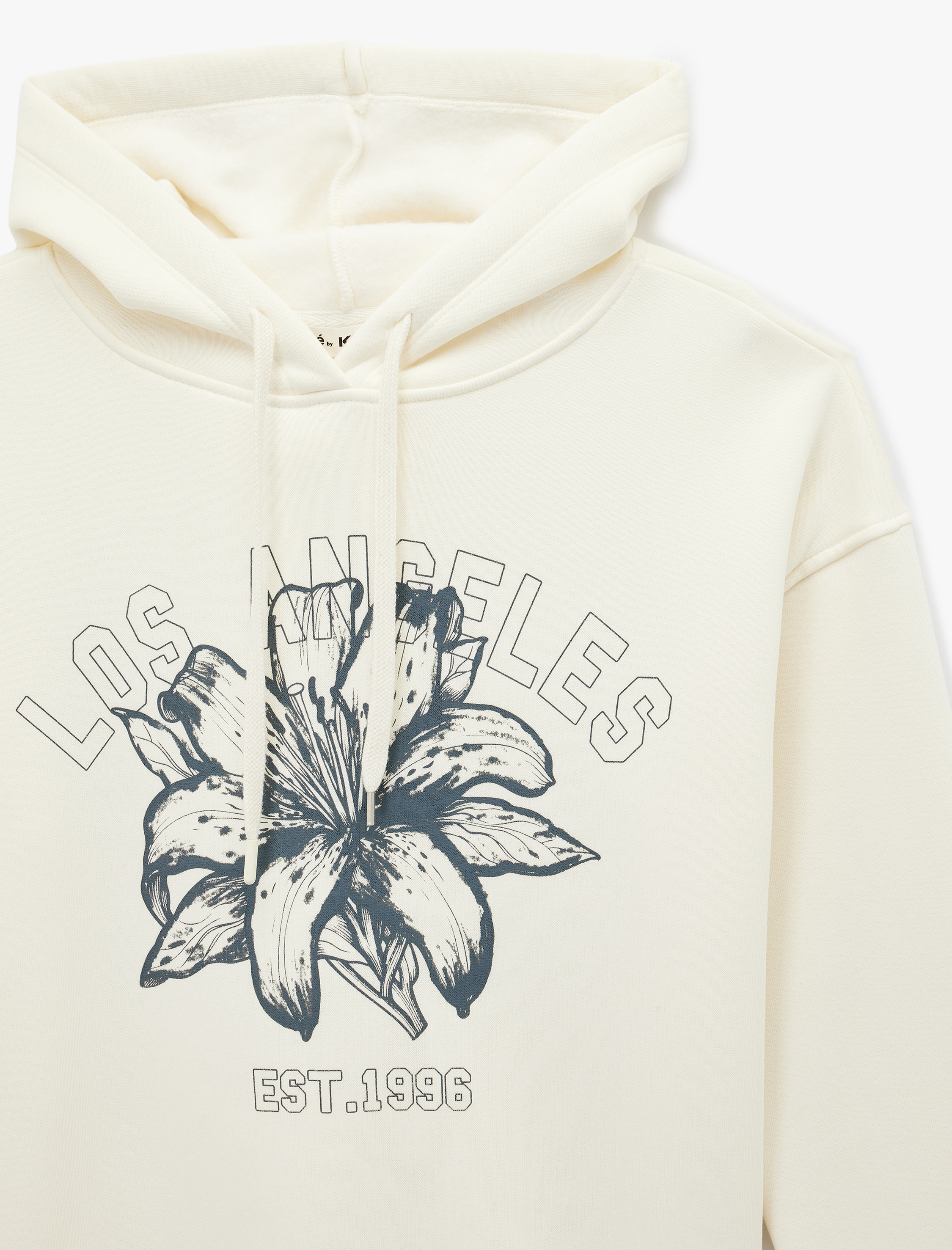   Rahat Kalıp Şardonlu Uzun Kollu Baskılı Kapüşonlu Sweatshirt