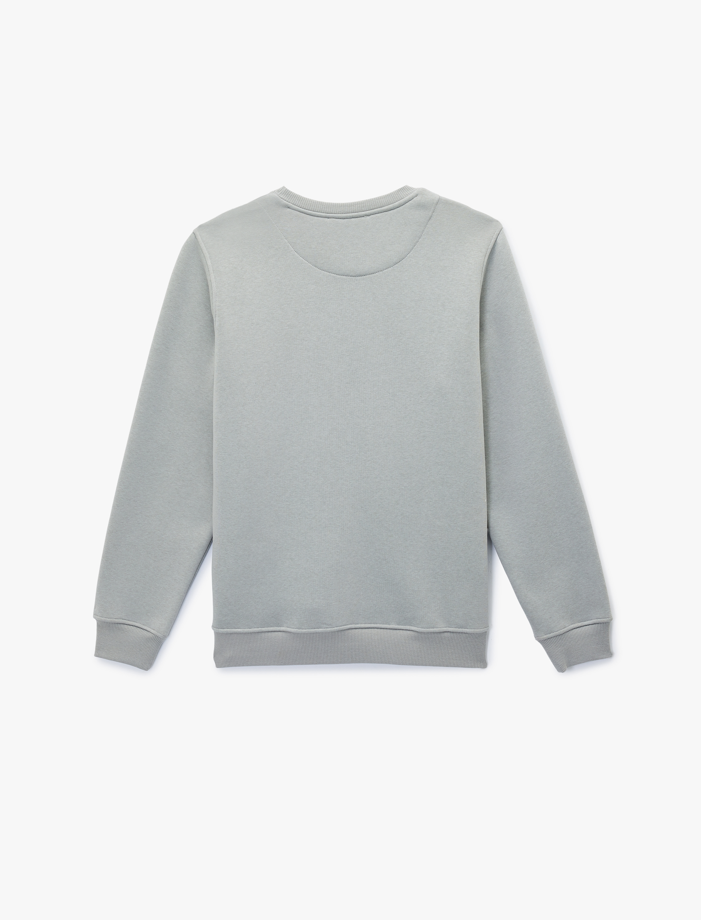   Pamuklu Uzun Kollu Şardonlu Bisiklet Yaka Erkek Basic Sweatshirt