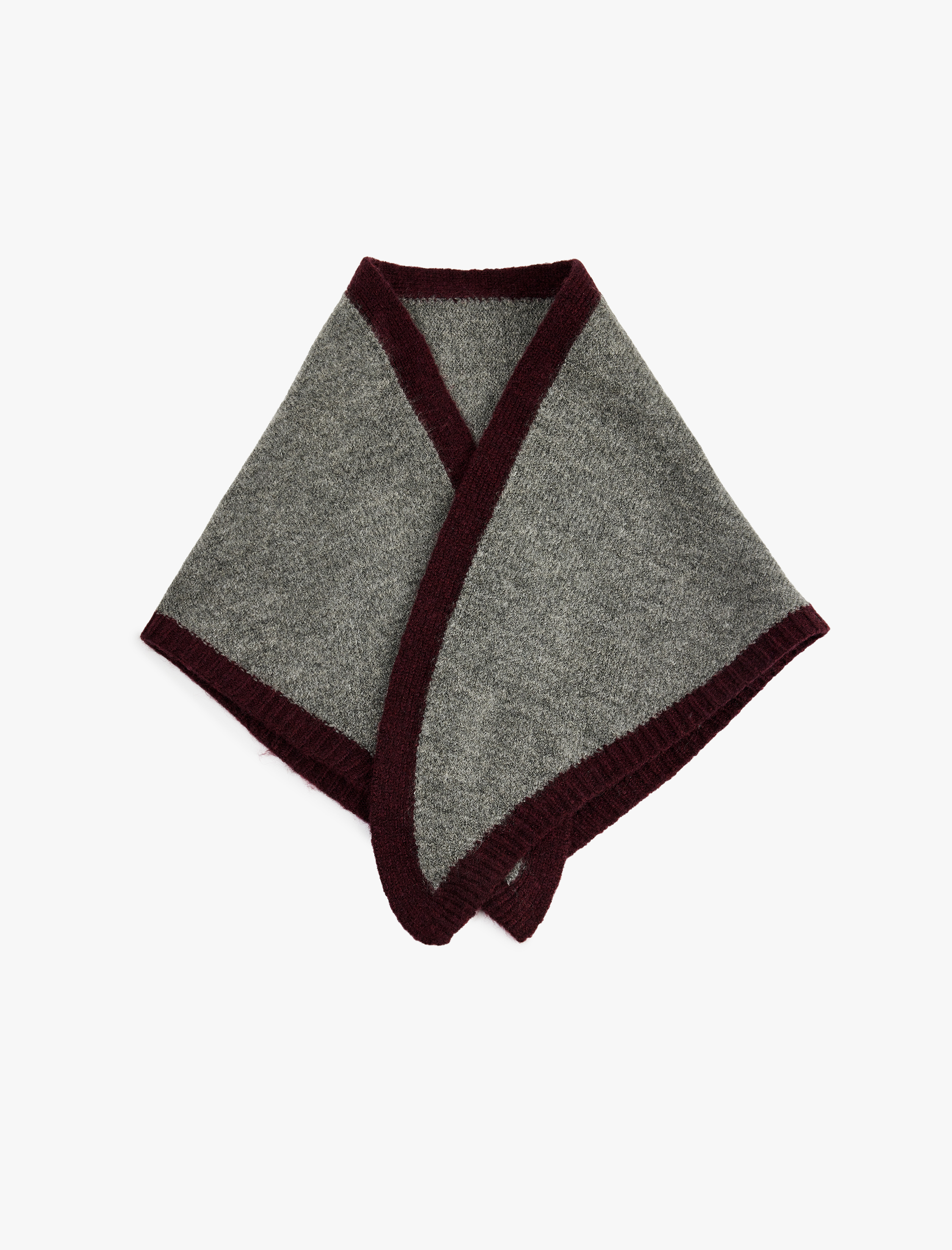  Kadın Renk Kontrastlı Üçgen Atkı