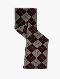 Baklava Desenli Uzun Atkı