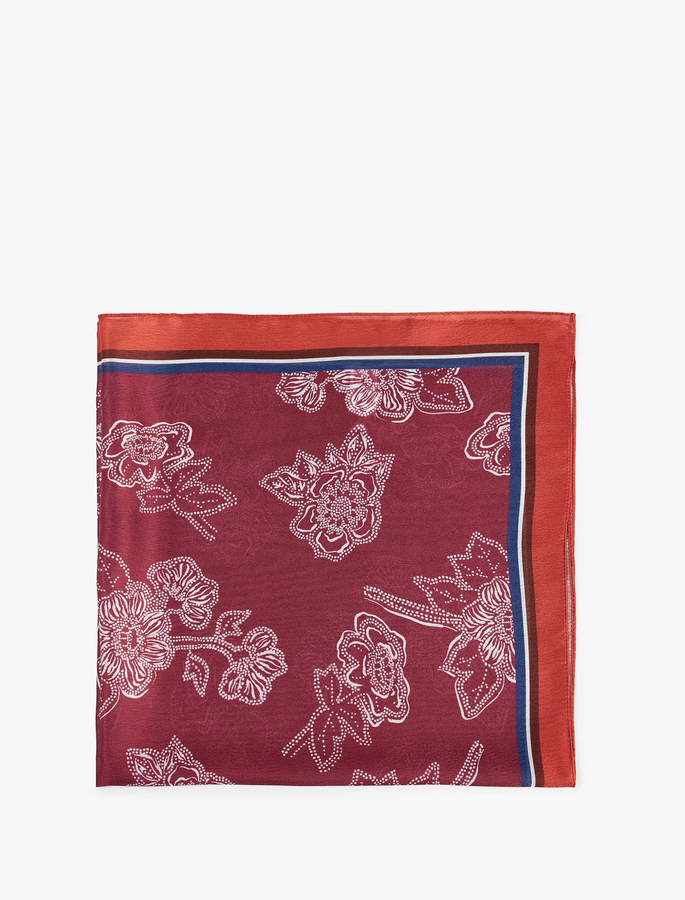  Kadın Çok Renkli Çiçek Desenli Kare Şal