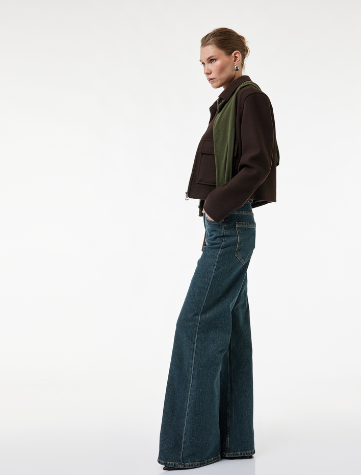  Dar Kesim İspanyol Paça Jean Pantolon - Flare Jeans