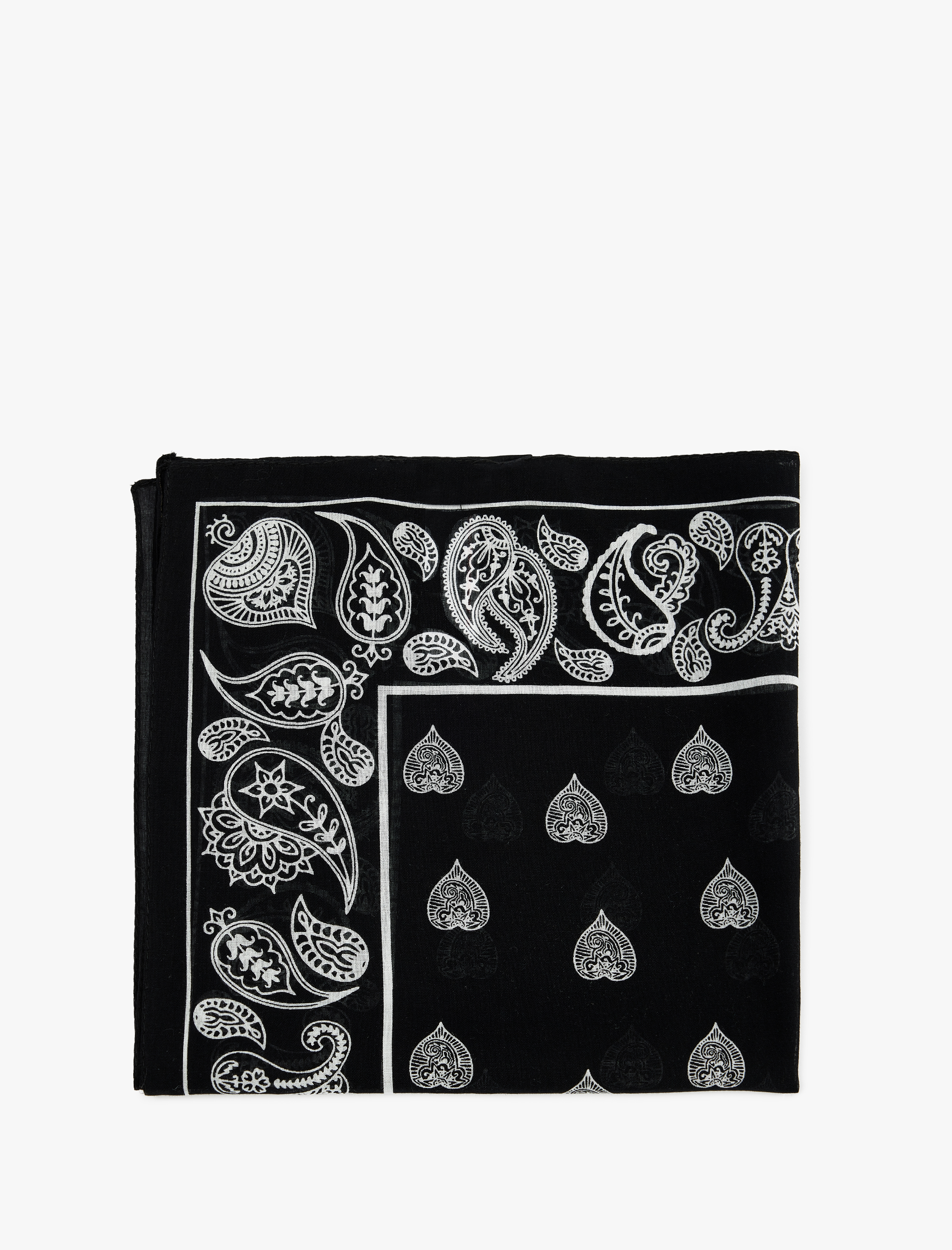  Kadın Pamuklu Etnik Desenli Kare Şal