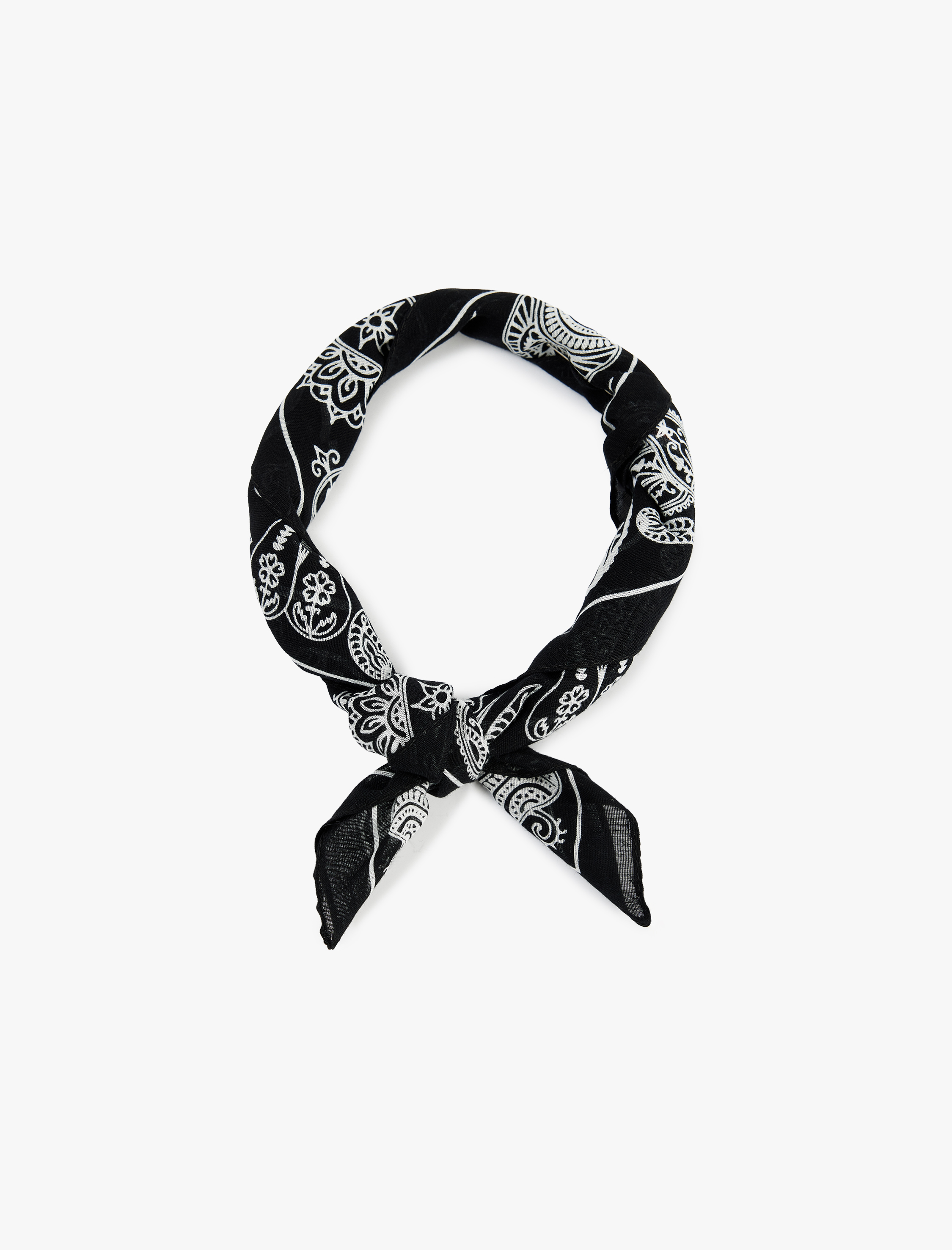  Kadın Pamuklu Etnik Desenli Kare Şal