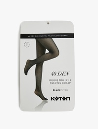 40 DEN Simli File Külotlu Çorap