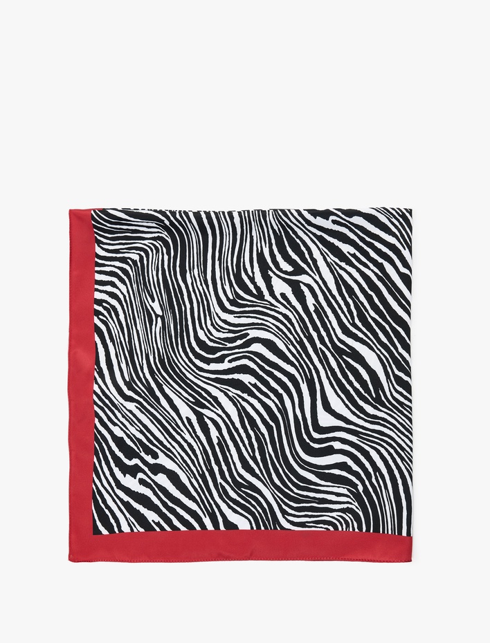 Kadın Zebra Desenli Kare Şal