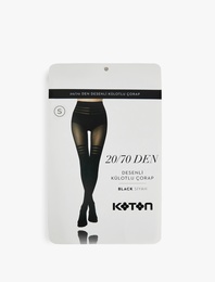 20/70 Den Desenli Külotlu Çorap