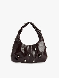 Taş Detaylı Suni Deri Çanta