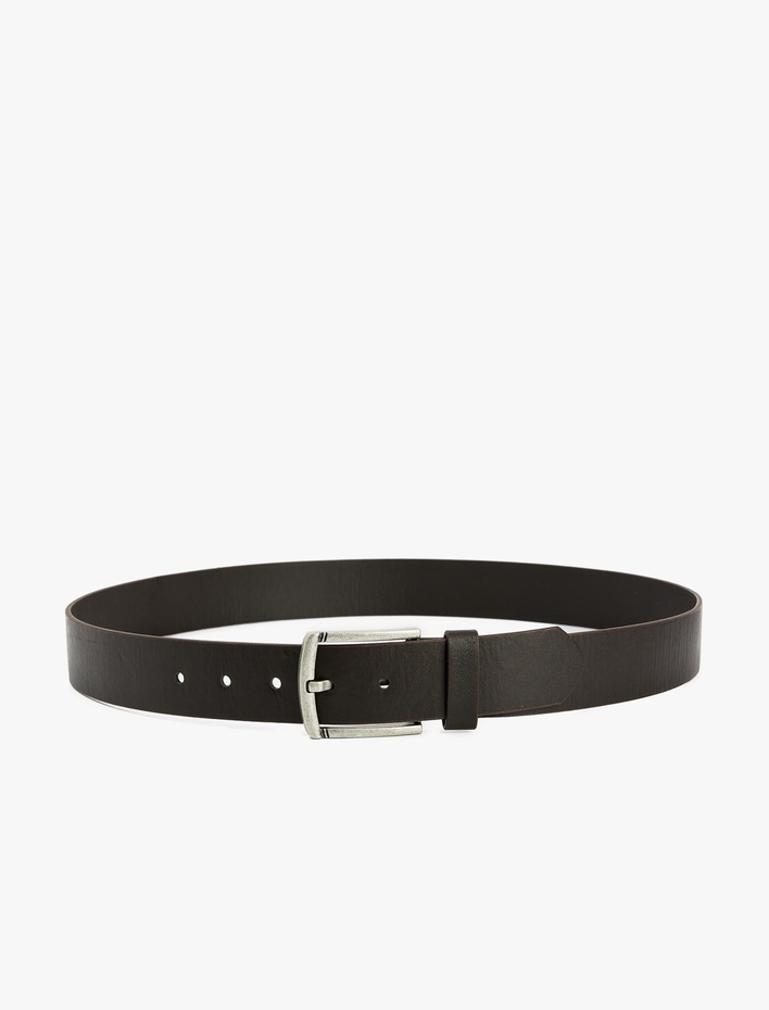 Erkek Dikdörtgen Tokalı Suni Deri Kemer