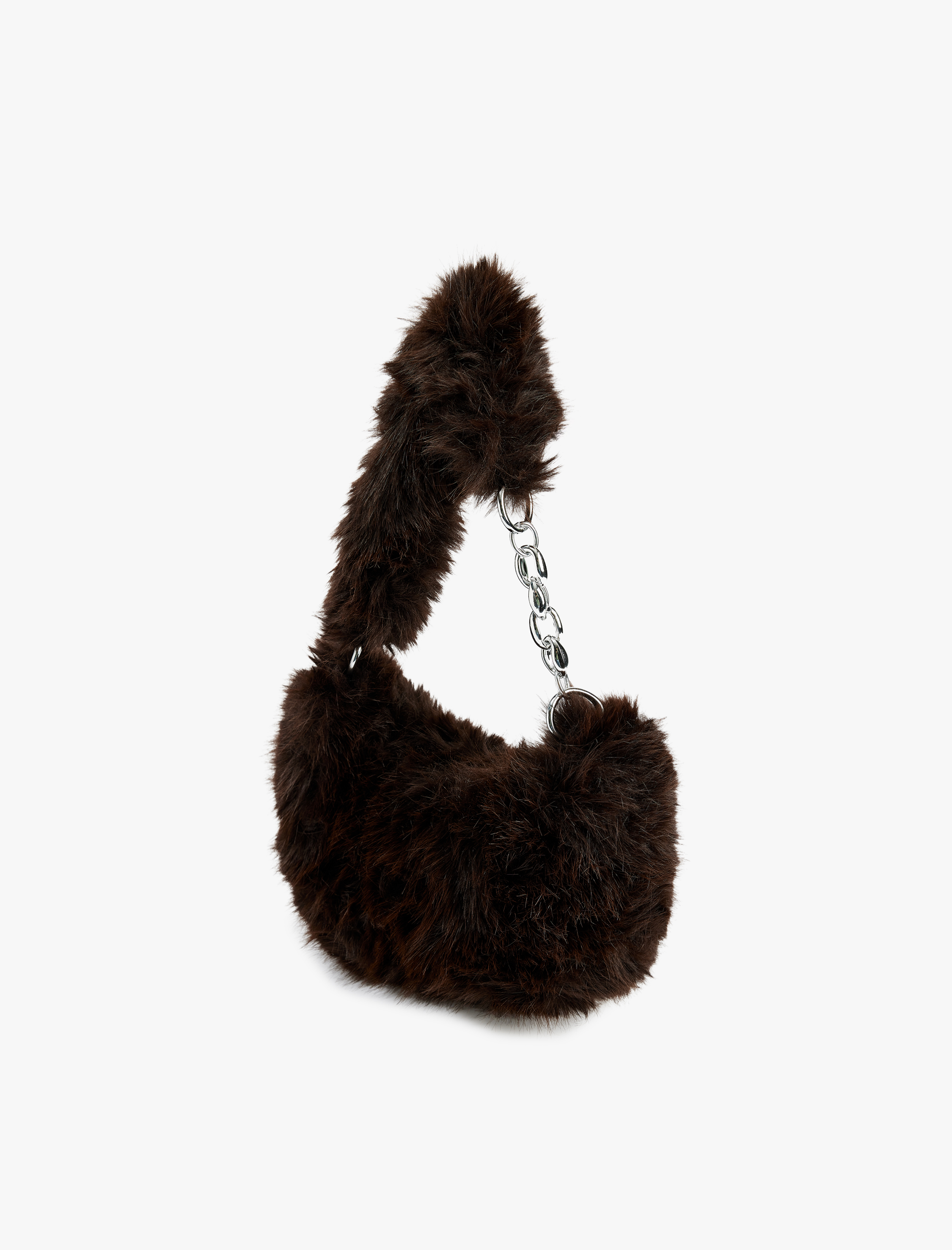  Kadın Zincir Detaylı Peluş Çanta