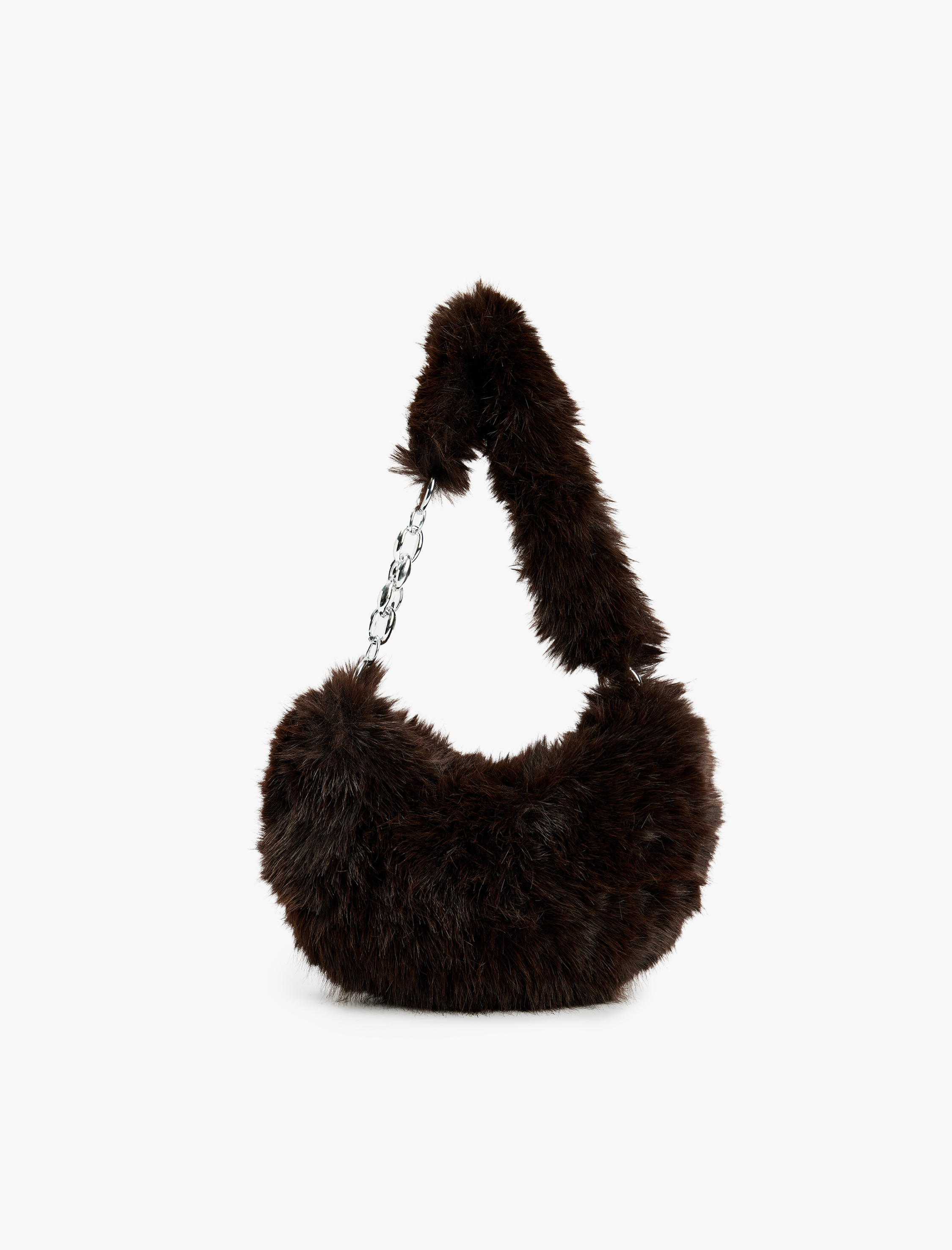  Kadın Zincir Detaylı Peluş Çanta