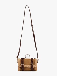 Peluş Detaylı Suni Süet Askılı Çanta