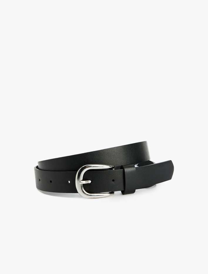 Kadın Metal Tokalı Suni Deri Kemer