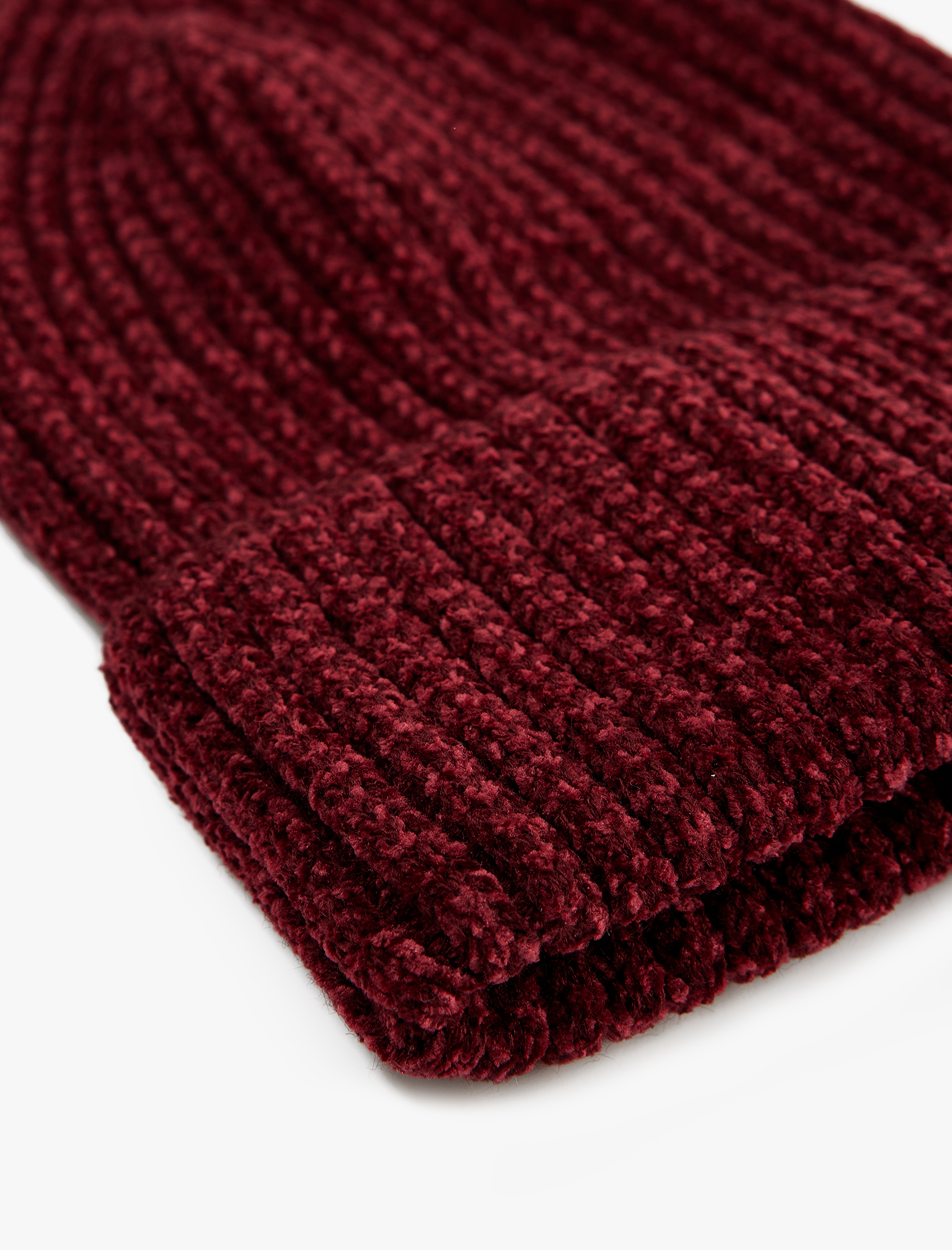  Kadın Basic Katlı Kırçıllı Örgü Bere