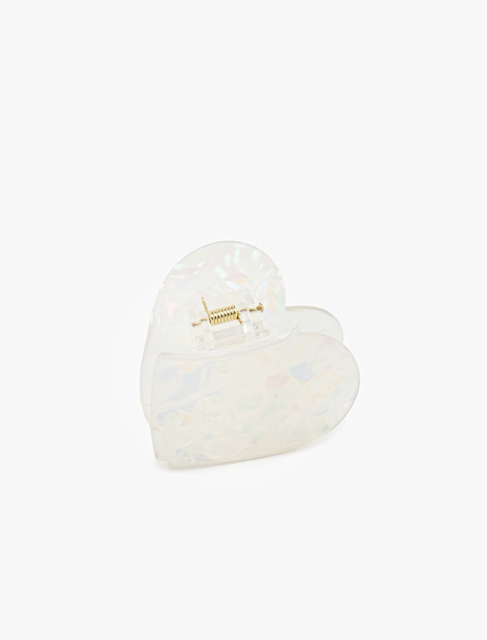 Kadın Kalp Detaylı Kıskaçlı Toka