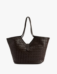 Örgü Görünümlü Saplı Suni Deri Tote Çanta