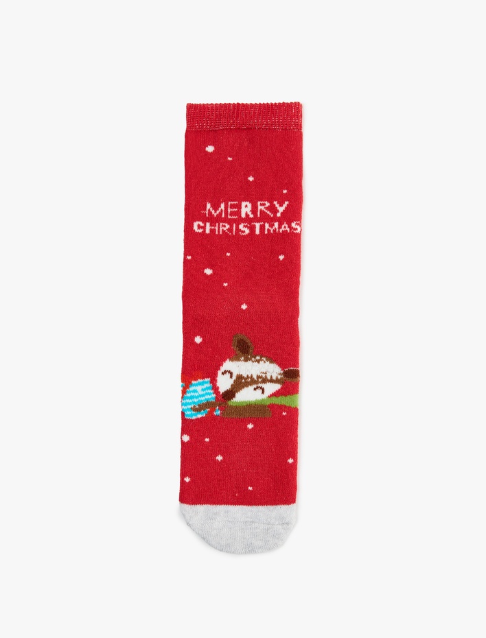 Kız Çocuk Pamuklu Yılbaşı Çorabı
