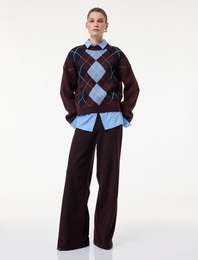 Koton X Melis Ağazat - Regular Fit Uzun Geniş Paça Pantolon