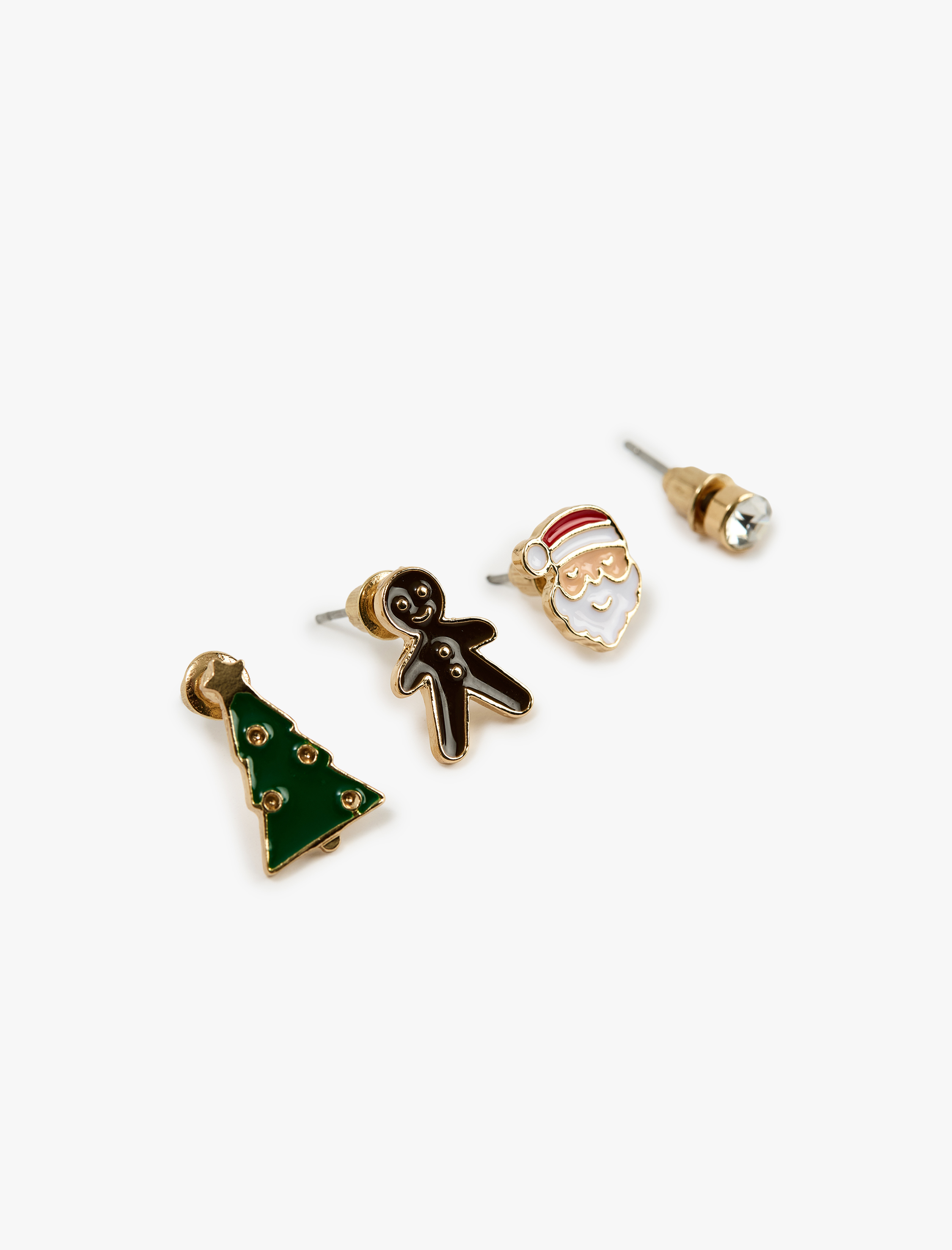  Kadın Yılbaşı Temalı Çok Renkli 4'lü Küpe Seti