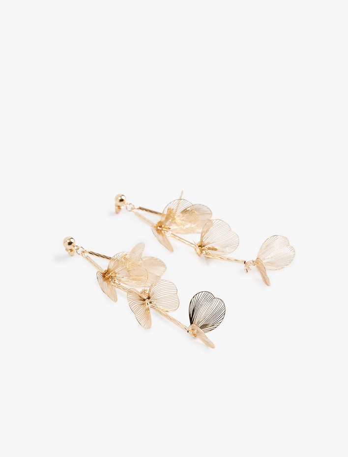 Kadın Sallantılı Çiçekli Küpe