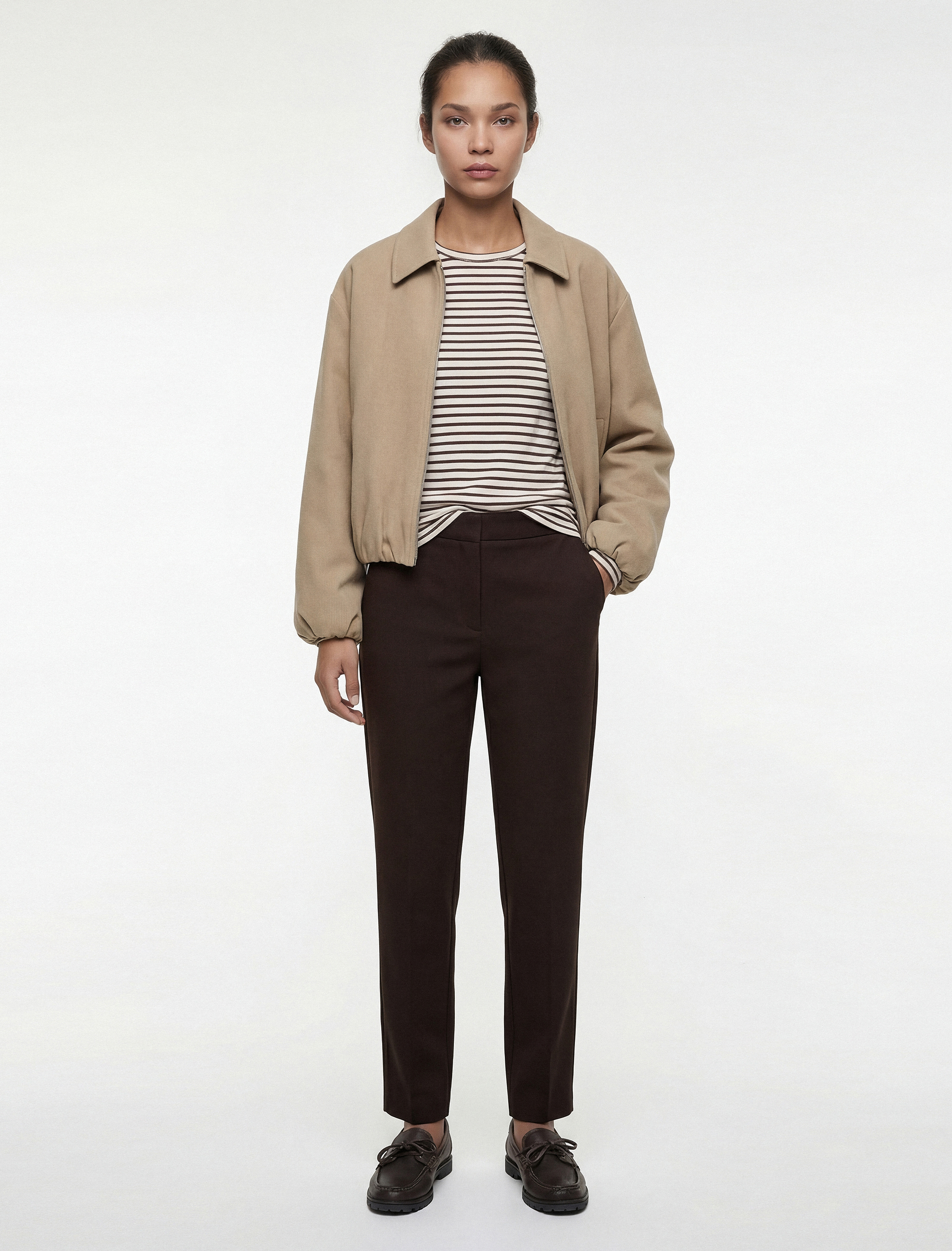   Slim Fit Cepli Yüksek Bel Cigarette Pantolon