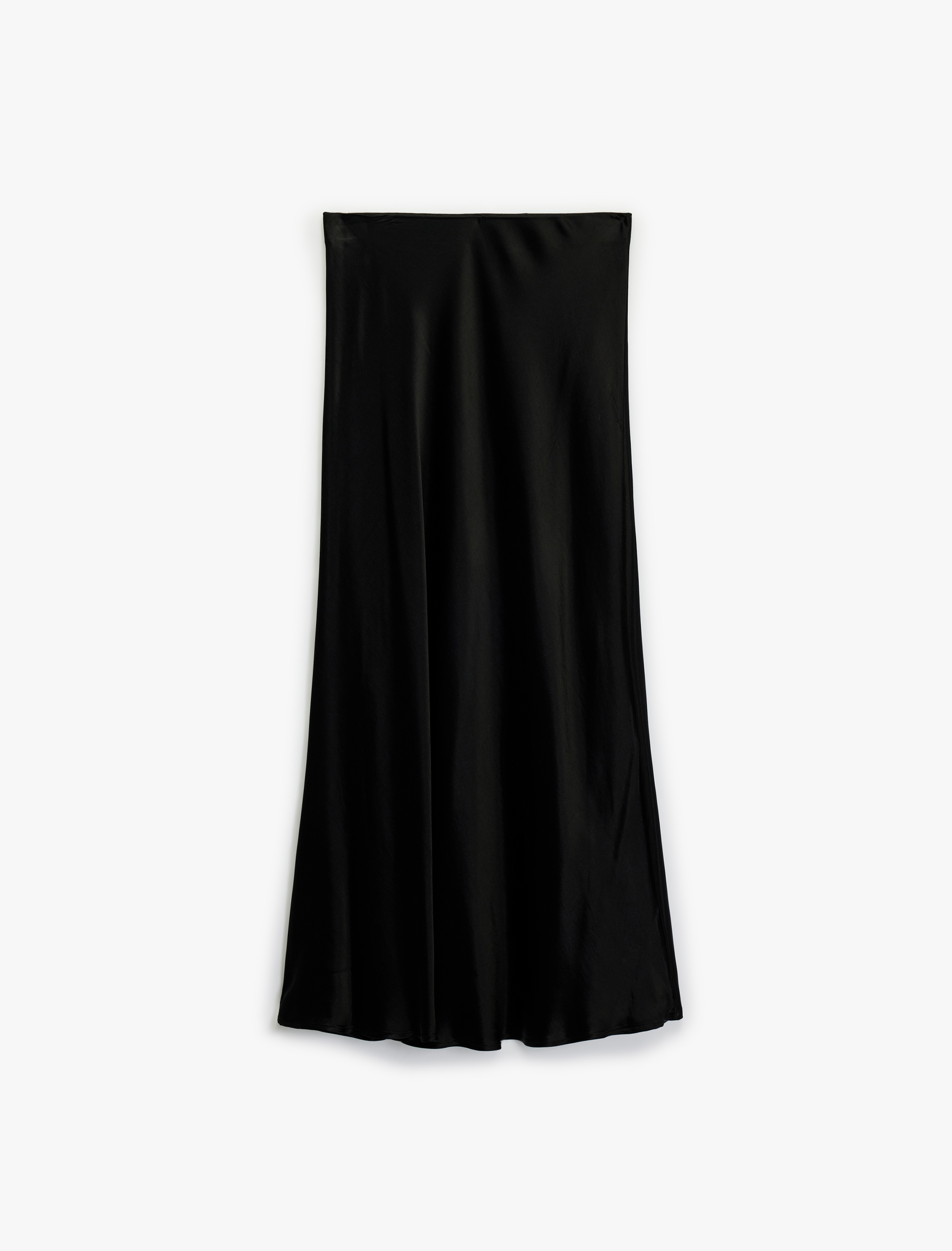   Regular Fit Midi Boy Kloş Saten Etek