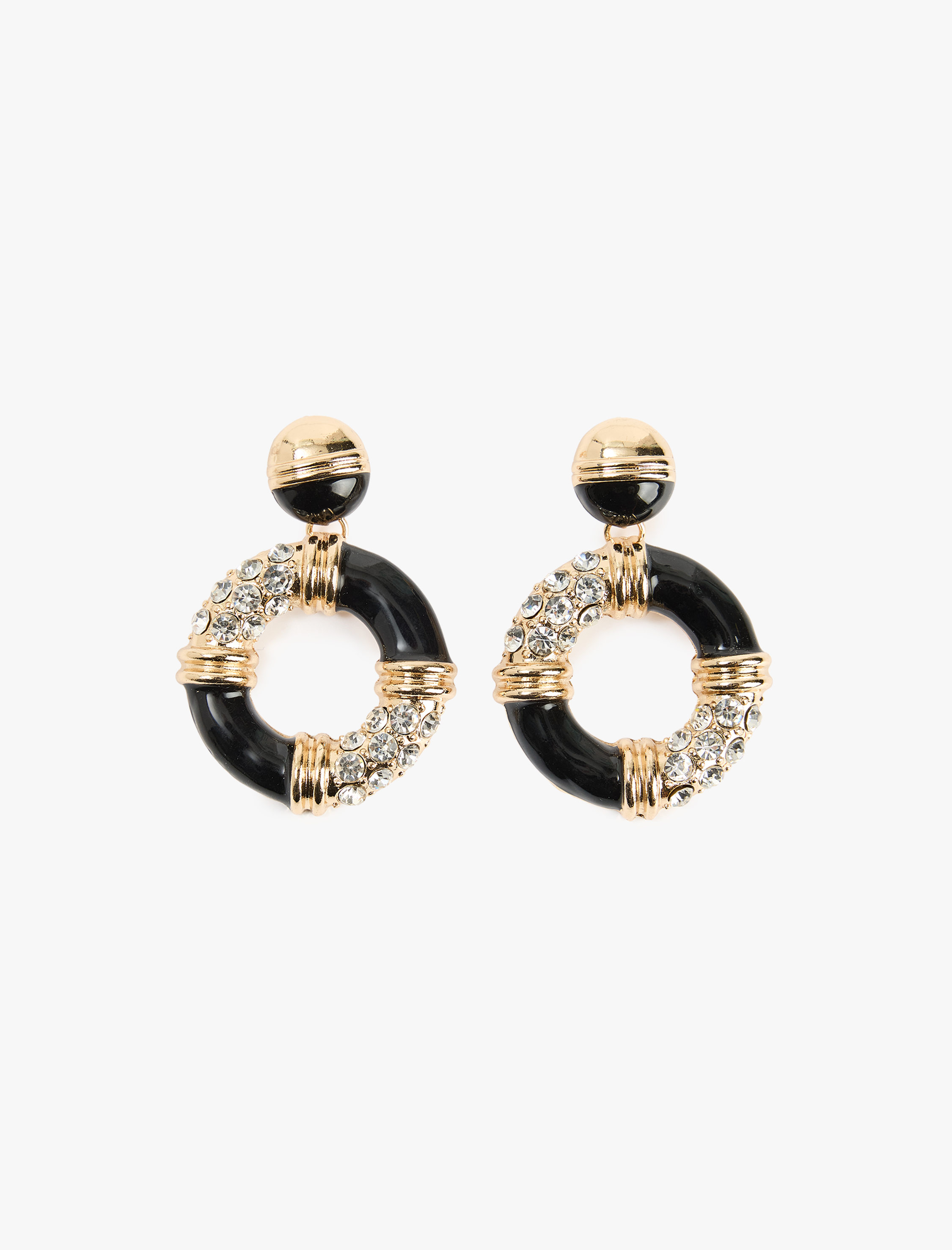  Kadın Taş Detaylı Sallantılı Geometrik Küpe - Koton X Melis Ağazat