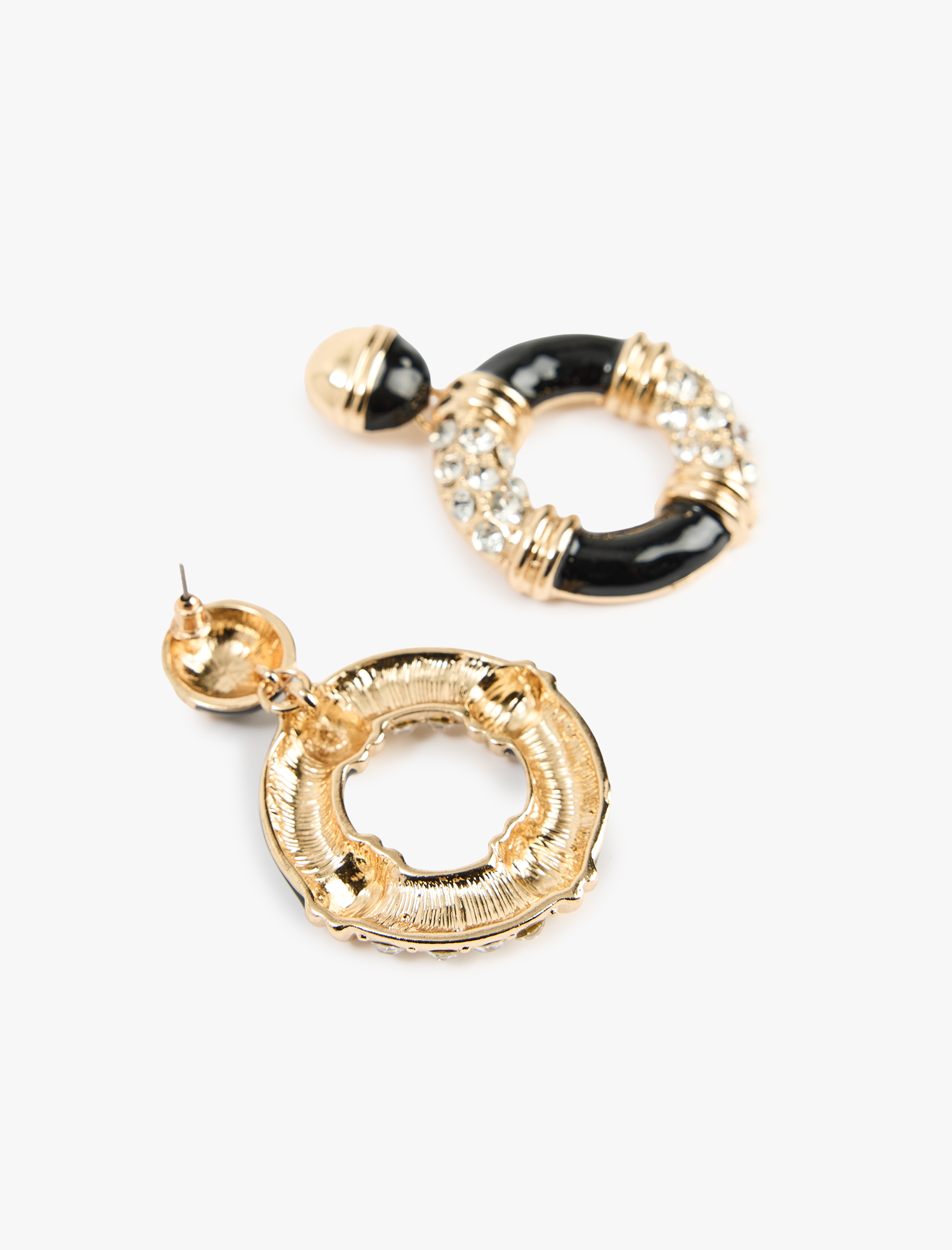  Kadın Taş Detaylı Sallantılı Geometrik Küpe - Koton X Melis Ağazat