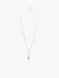 Düğüm Detaylı Sallantılı Çelik Kolye