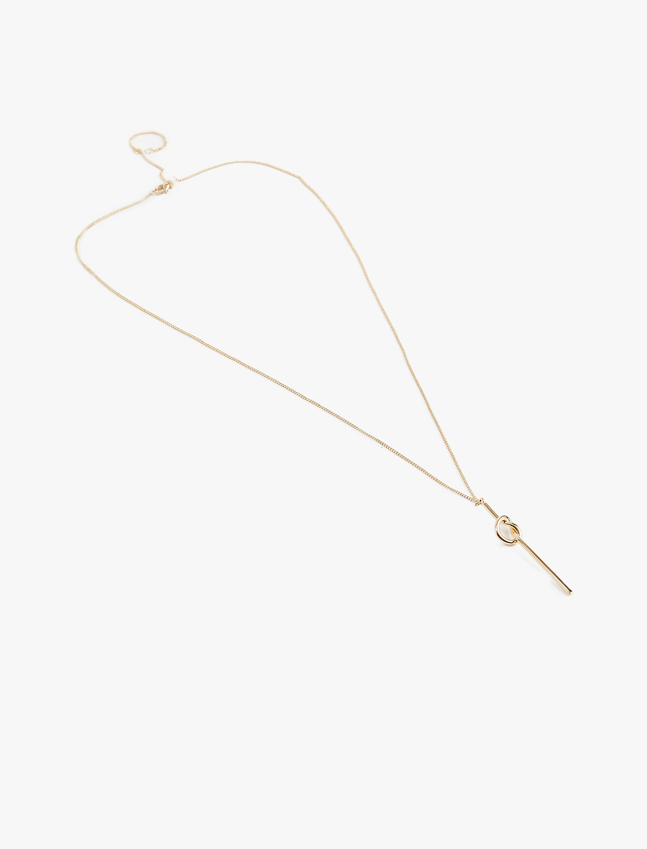  Kadın Düğüm Detaylı Sallantılı Çelik Kolye