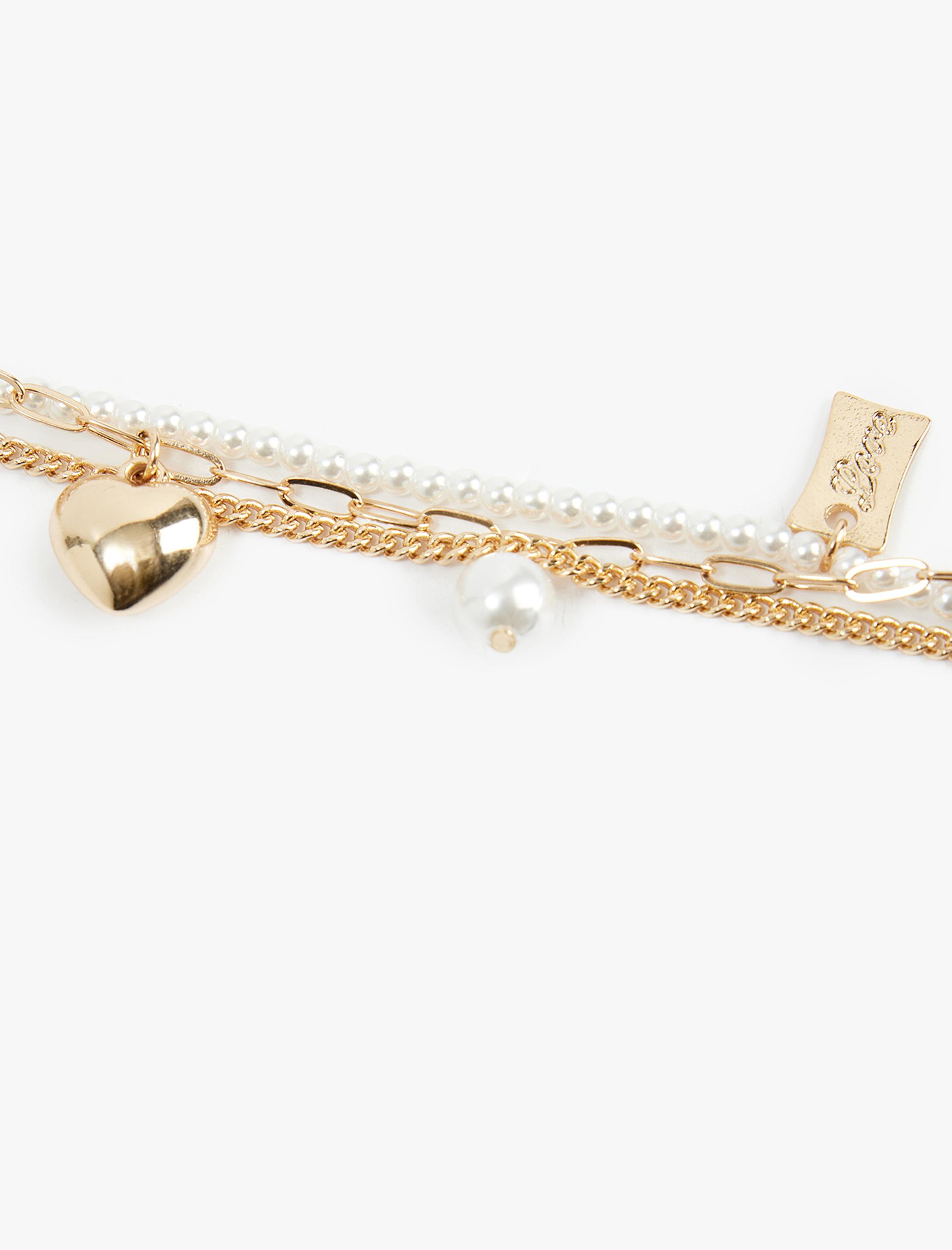  Kadın Kalp Detaylı 3 Sıralı Bileklik