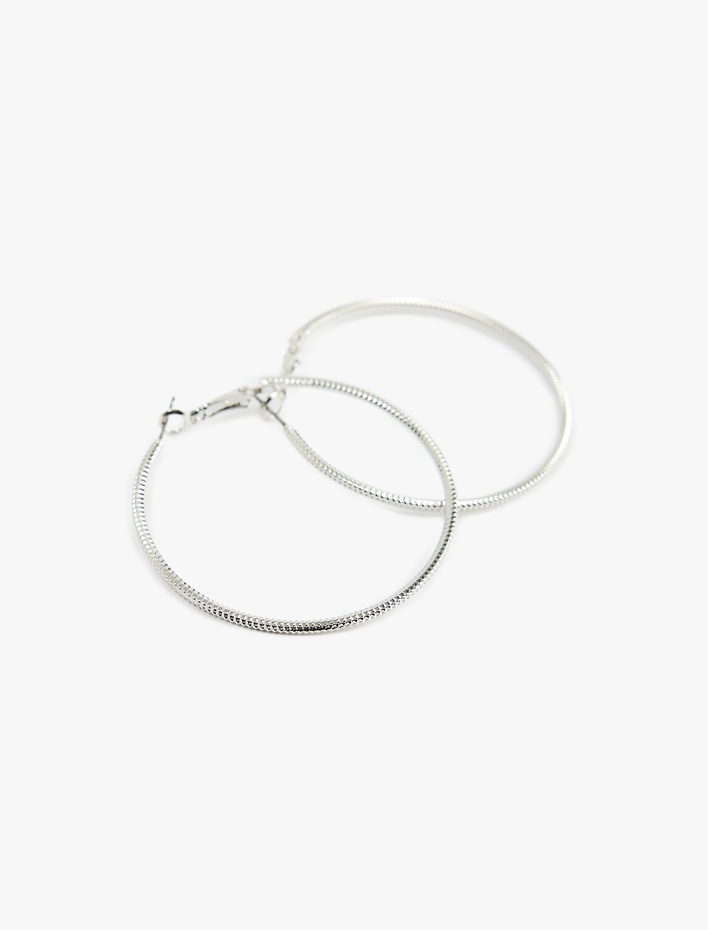 Kadın Burgu Büyük Çelik Halka Küpe