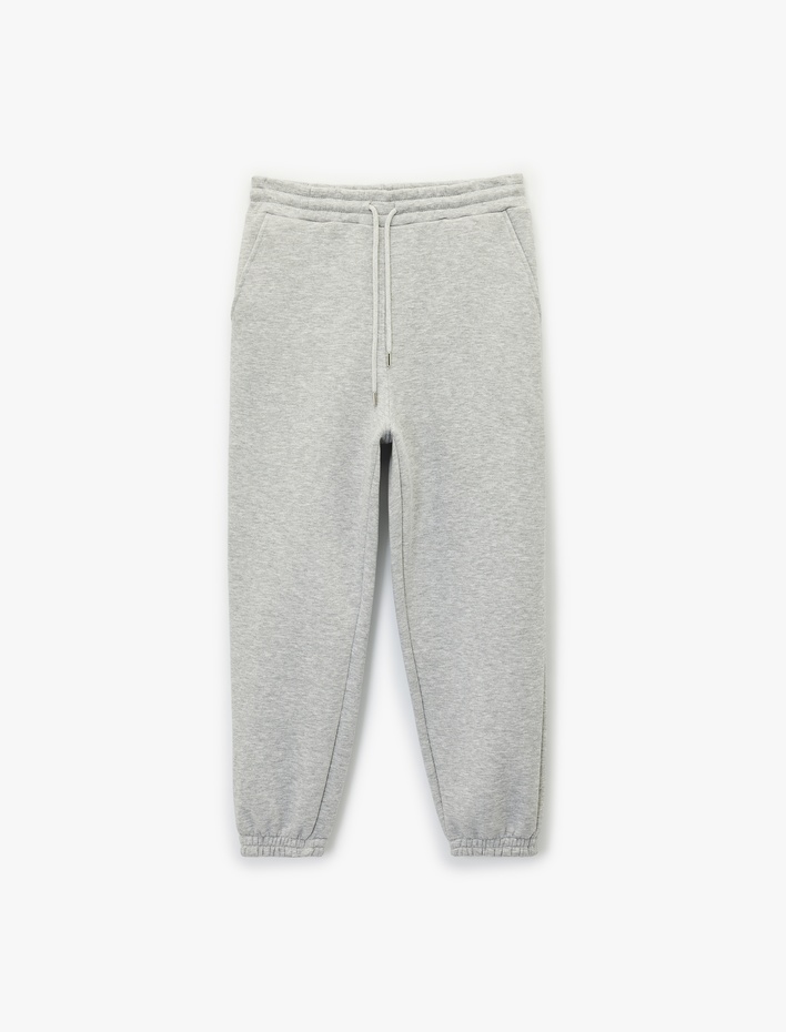  Beli Bağcıklı Cepli Şardonlu Spor Jogger Eşofman Altı