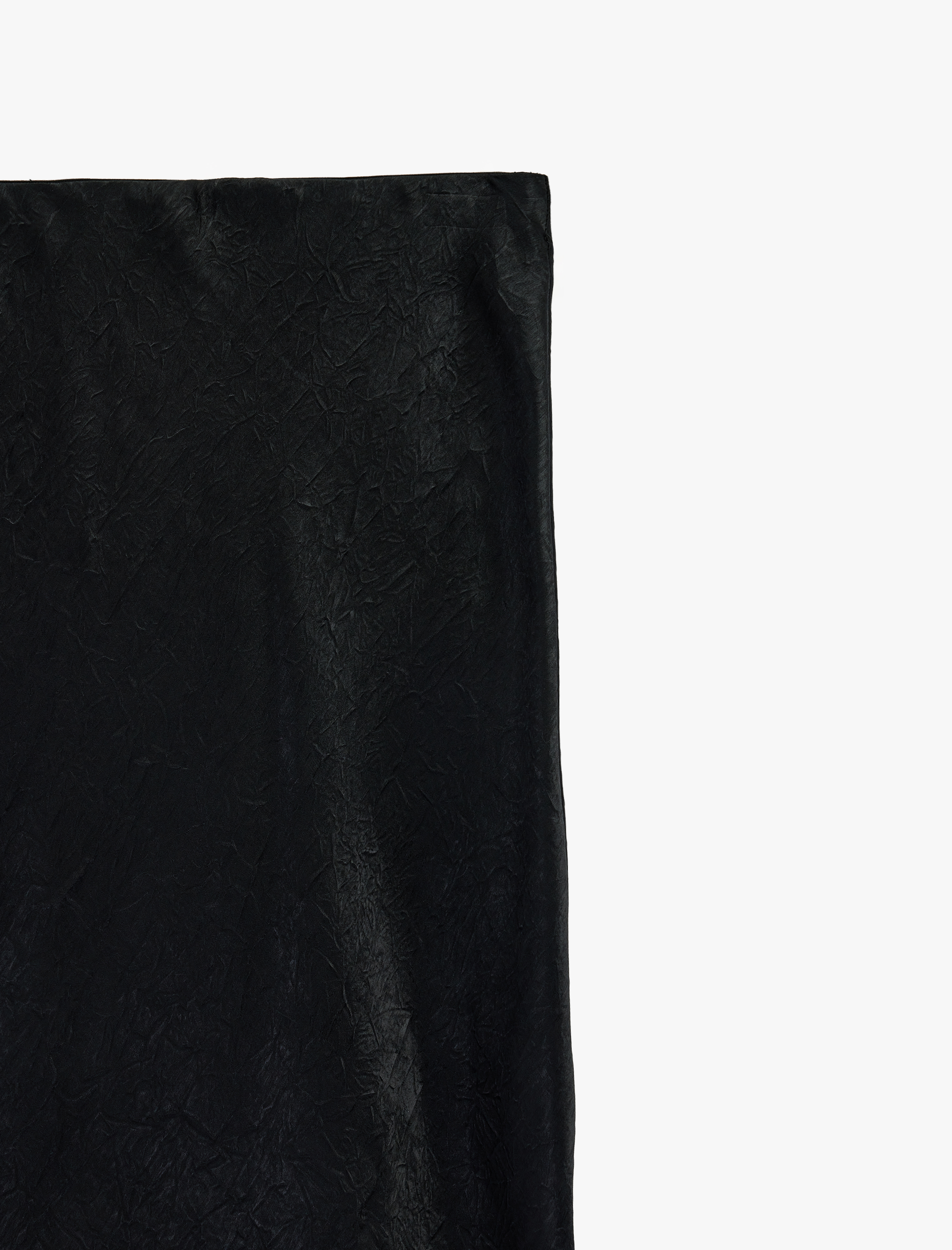   Slim Fit Midi Boy Balık Kesim Dokulu Saten Etek