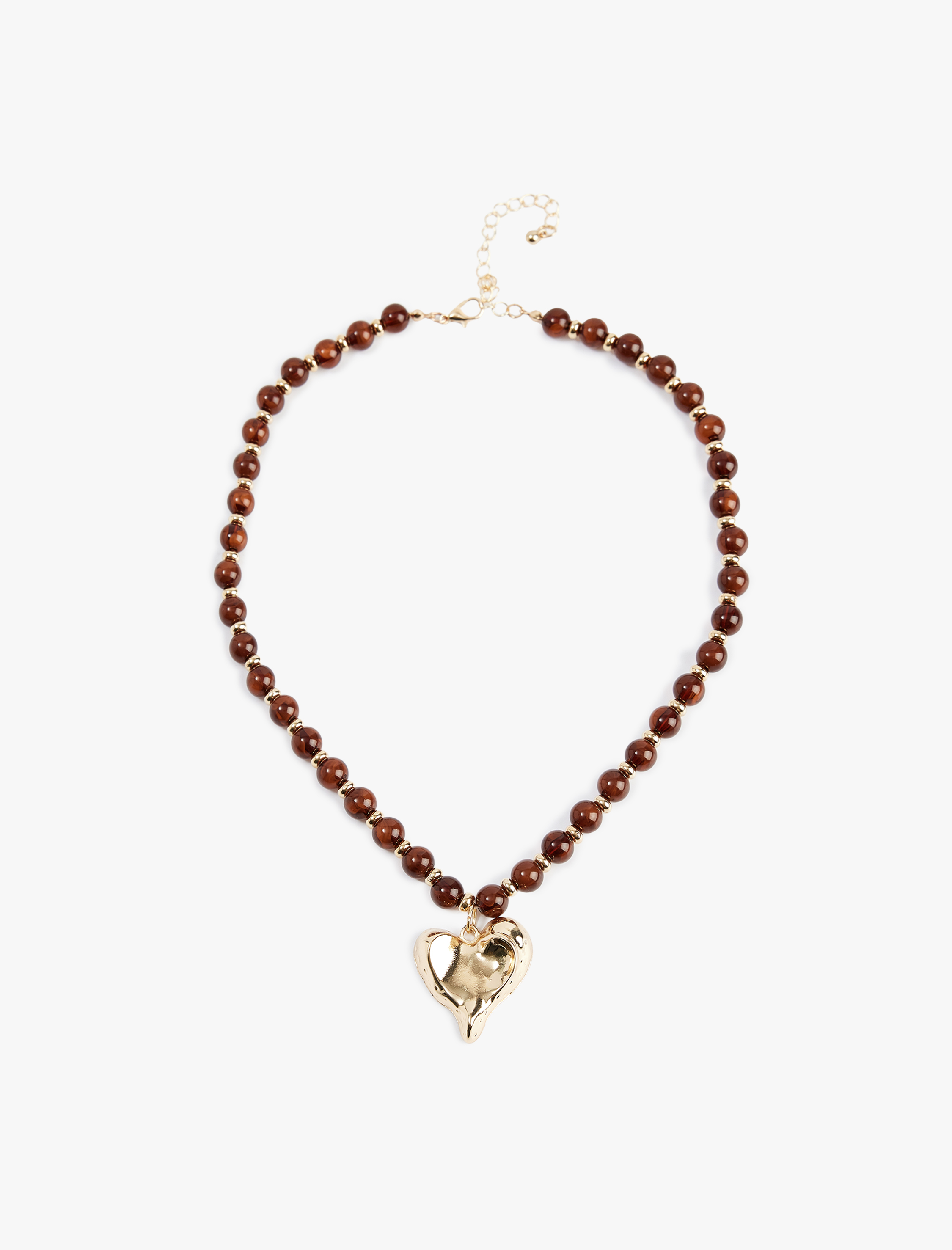  Kadın Kalp Uçlu Boncuklu Kolye