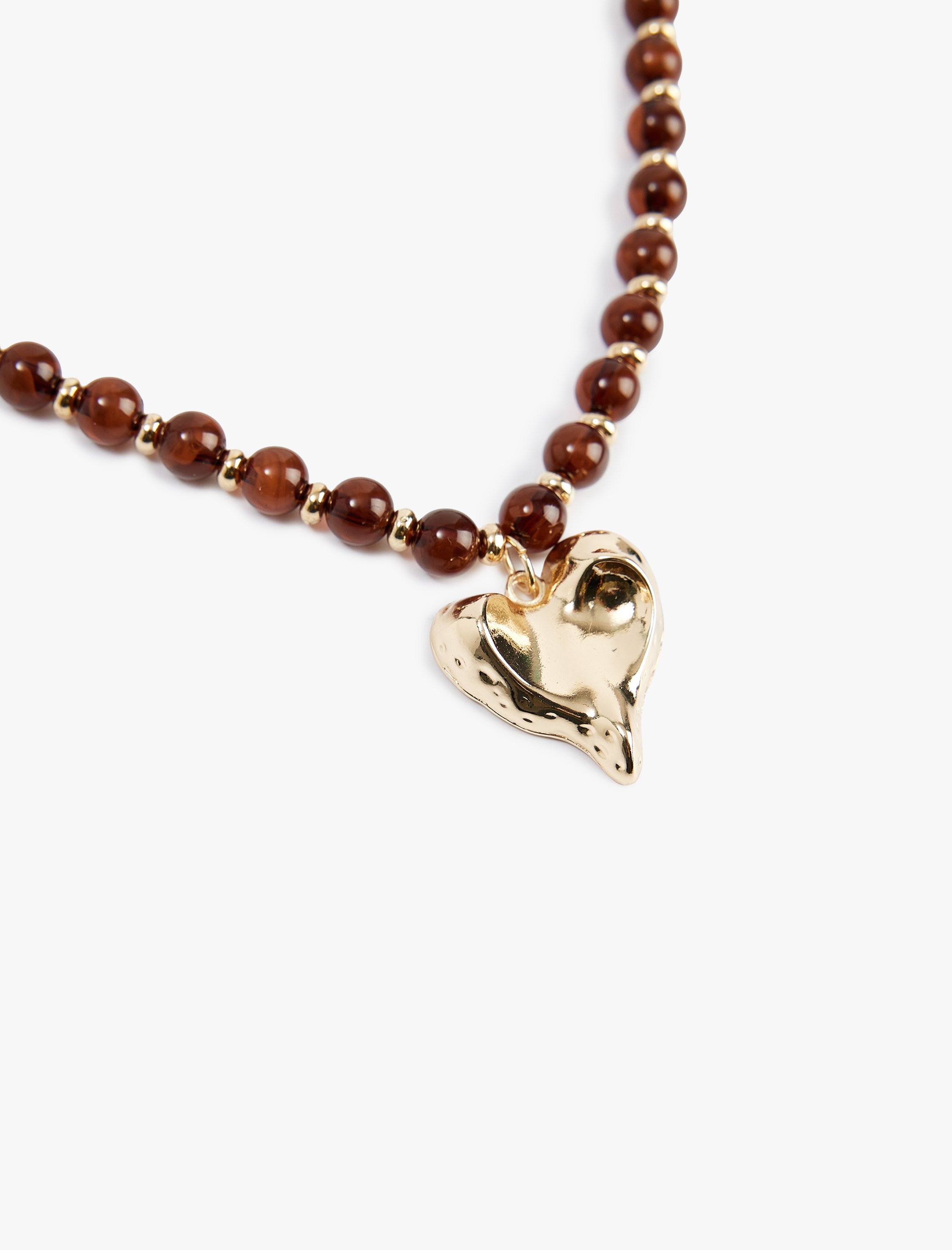  Kadın Kalp Uçlu Boncuklu Kolye