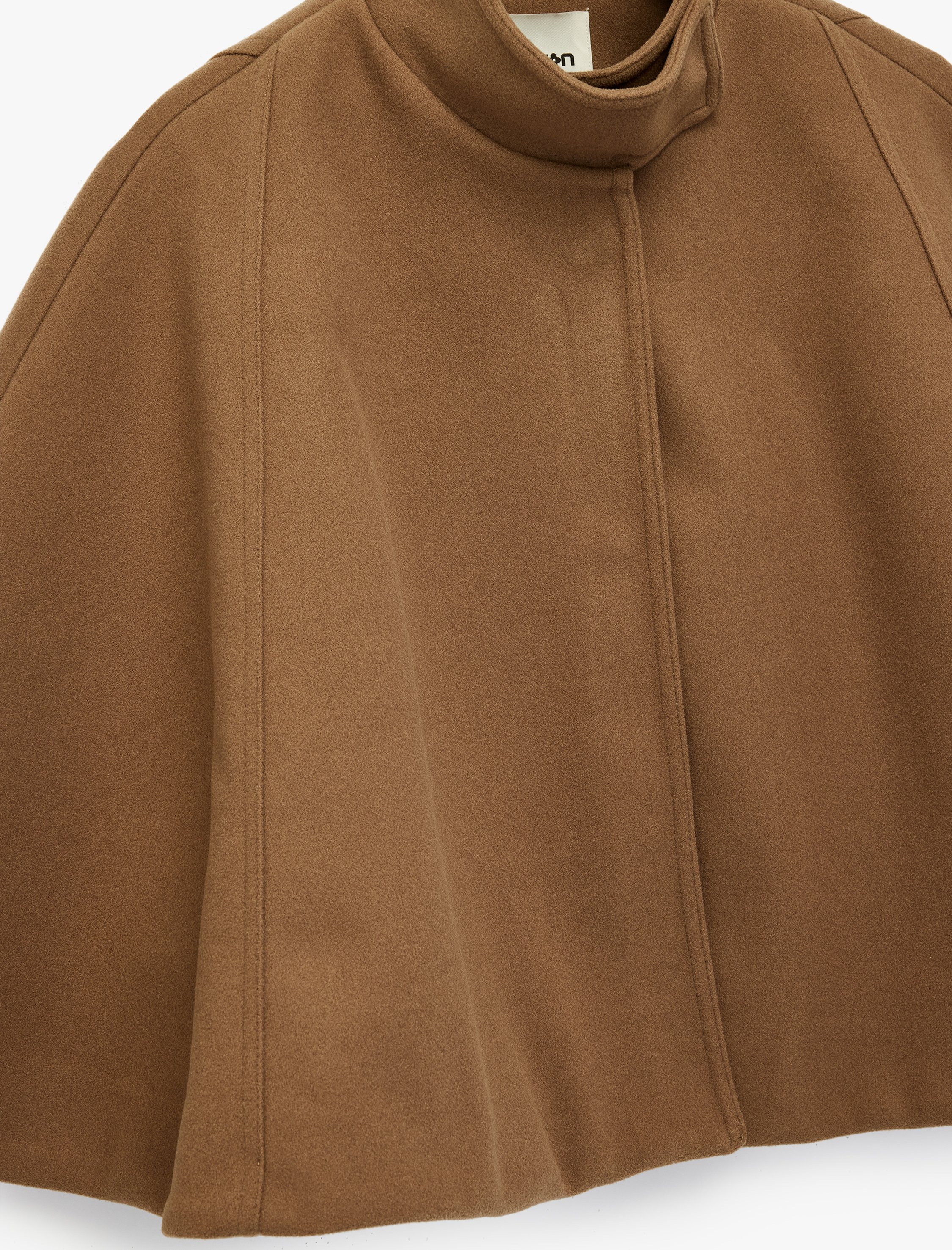   Kısa Pelerin Kaban Kaşe Oversize Dik Yaka Cepli