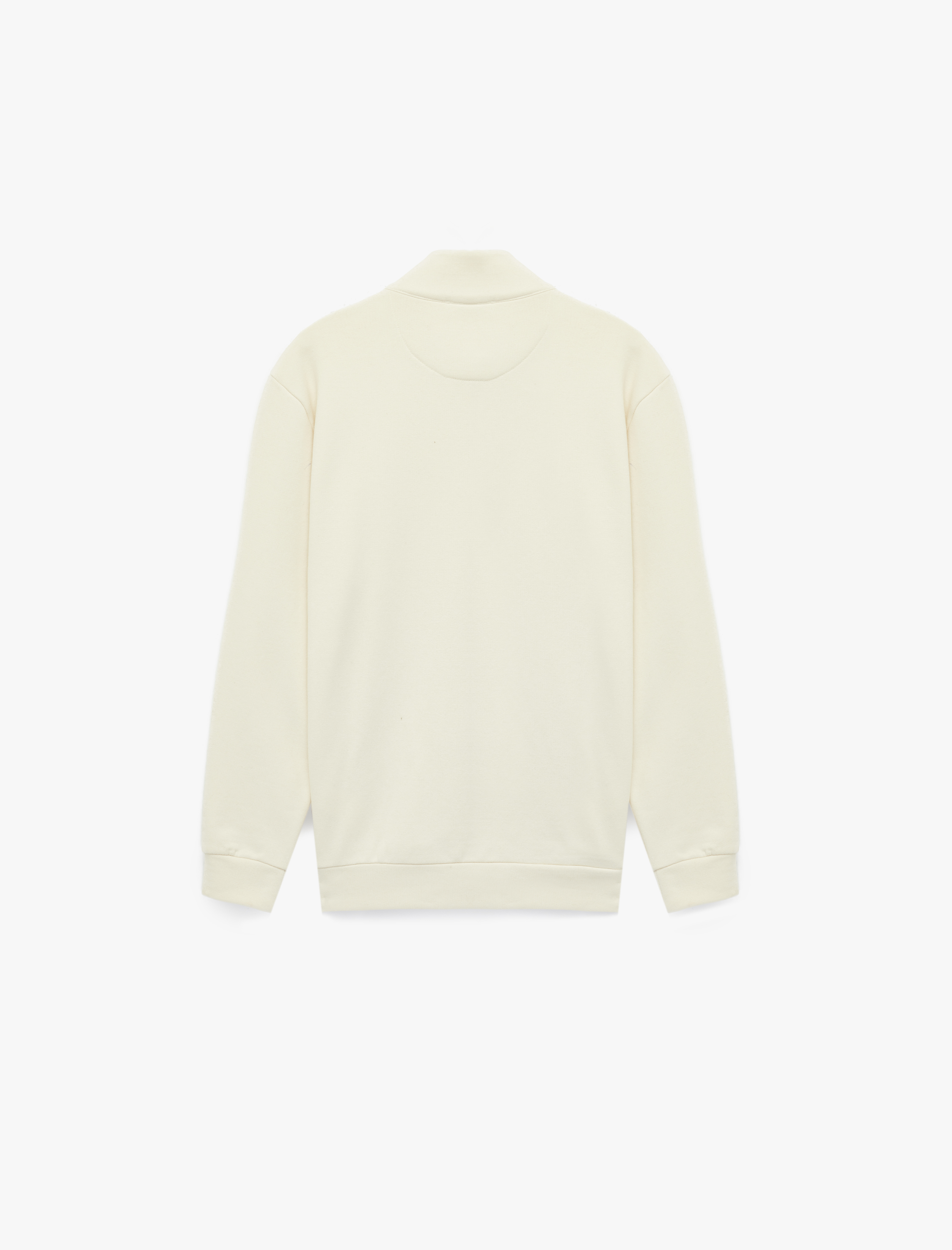   Regular Fit Uzun Kollu Basic Yarım Fermuarlı Sweatshirt