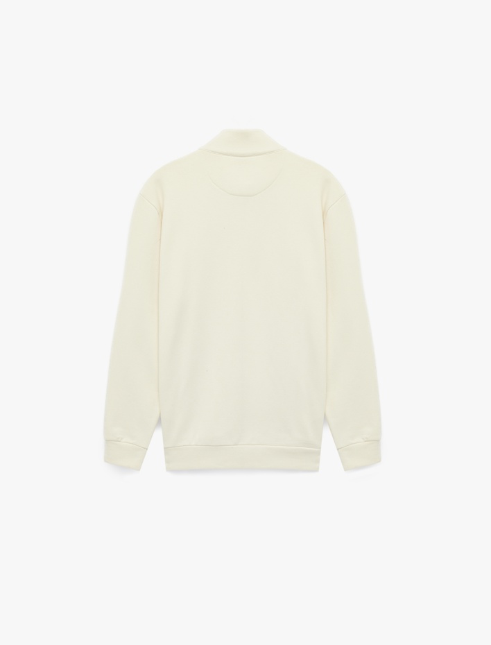  Regular Fit Uzun Kollu Basic Yarım Fermuarlı Sweatshirt