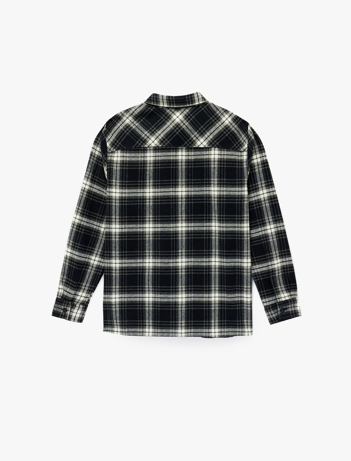  Uzun Kollu Düğmeli Regular Fit Klasik Yaka Oduncu Gömleği