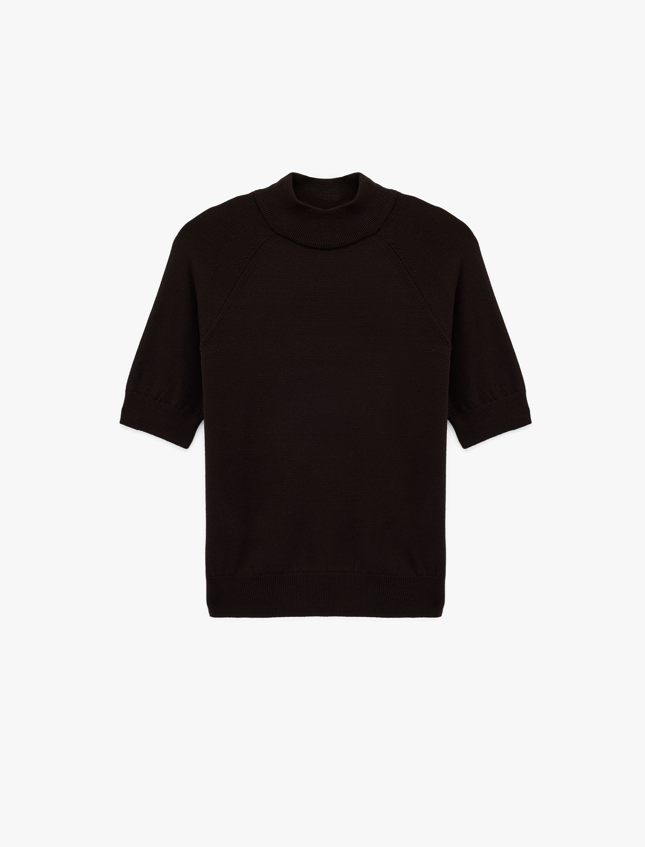   Kısa Kollu Hafif Dik Yaka Triko Kazak