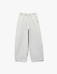 Bol Paça Beli Bağcıklı Cep Detaylı Eşofman Altı