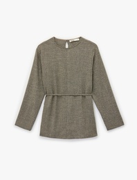 Koton X Şahika Ercümen - Uzun Kollu Bisiklet Yaka Kemerli Bluz