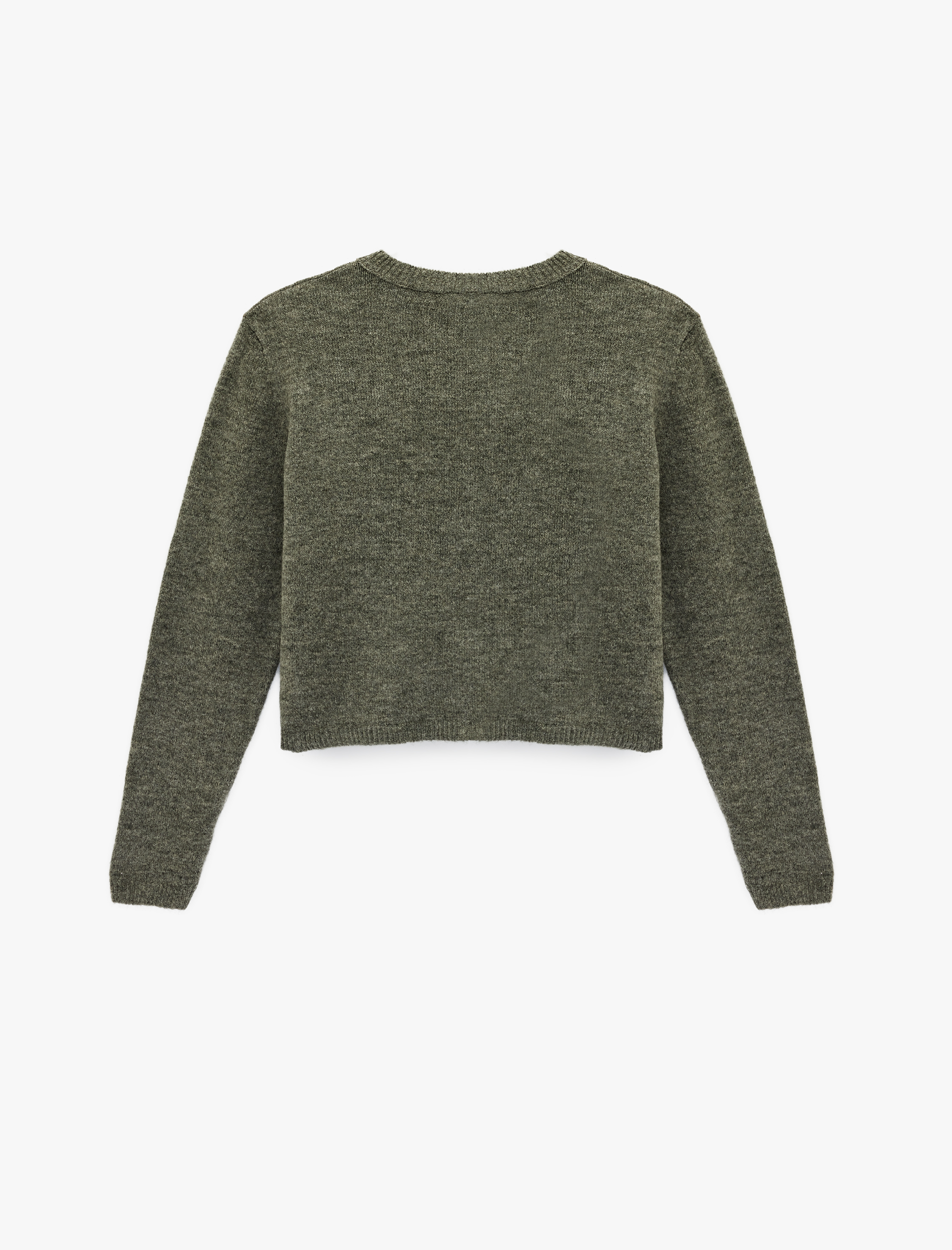   Bisiklet Yaka Düğme Detaylı Basic Triko Hırka