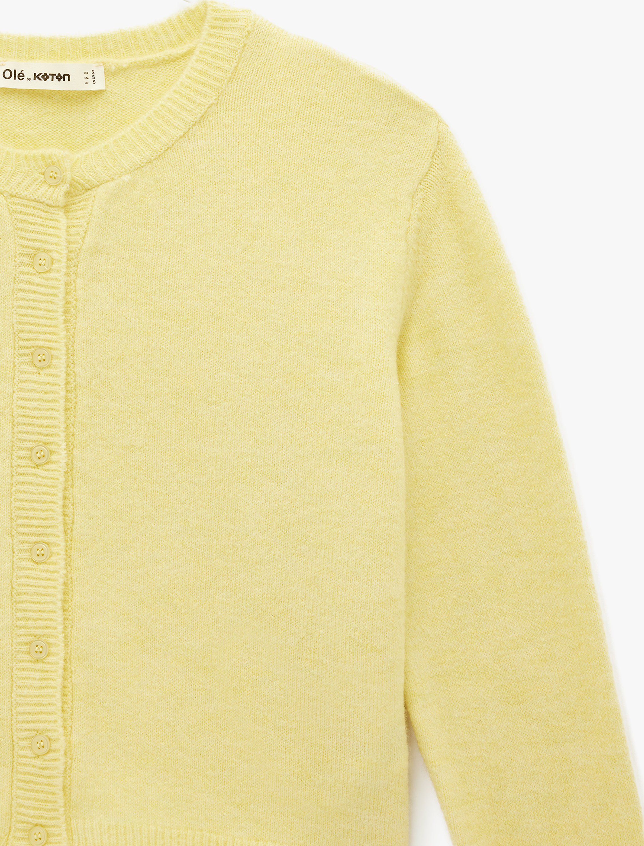   Bisiklet Yaka Düğme Detaylı Basic Triko Hırka